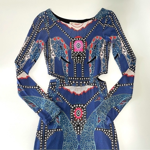 Mara Hoffman Caravan Midnight Side Cutout Long Sleeve Jersey Knit Dress Blue XS - Picture 11 of 16